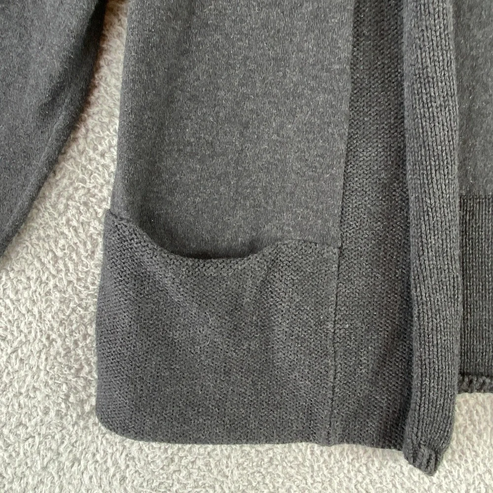 Pure J Jill Cardigan Small Gray Knit Open Front Pockets Cotton Cashmere Cozy